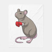 Mouse at Boxing with Boxing gloves Fleece Deken (Voorkant)