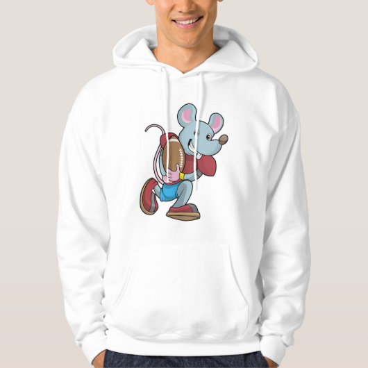 Mouse at Football with Equipment Hoodie (Voorkant)