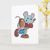 Mouse at Football with Equipment Kaart (Gele Bloem)