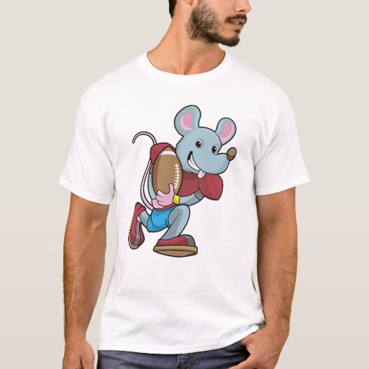 Mouse at Football with Equipment T-shirt (Voorkant)