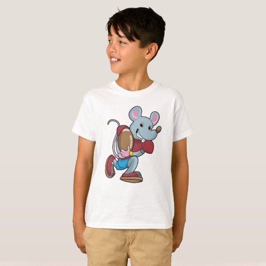 Mouse at Football with Equipment T-shirt (Voorkant volledig)