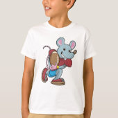 Mouse at Football with Equipment T-shirt (Voorkant)