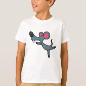 Mouse at Yoga Stretching oefende T-shirt (Voorkant)