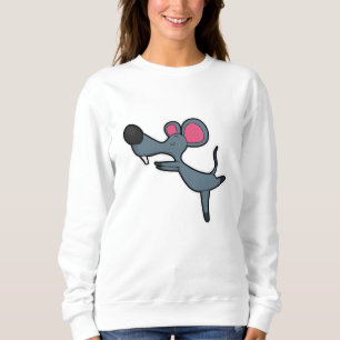 Mouse at Yoga Stretching oefende Trui