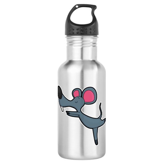 Mouse at Yoga Stretching oefende Waterfles (Voorkant)