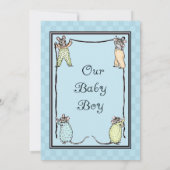  Mouse Baby Boy Geboortedatum Foto Aankondiging (Achterkant)