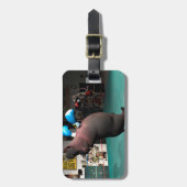 Mouse Beats Hippo KO Bagagelabel (Voorkant verticaal)