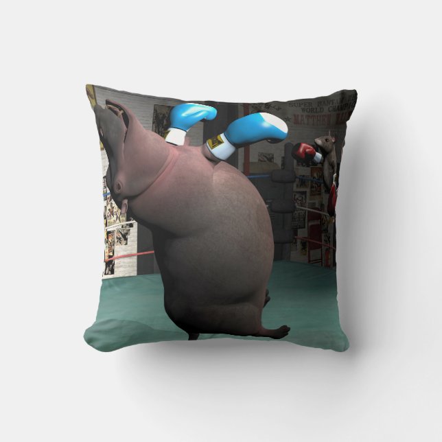 Mouse Beats Hippo KO Kussen (Voorkant)
