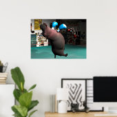 Mouse Beats Hippo KO Poster (Thuiskantoor)