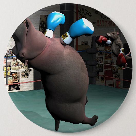 Mouse Beats Hippo KO Ronde Button 6,0 Cm (Voorkant)