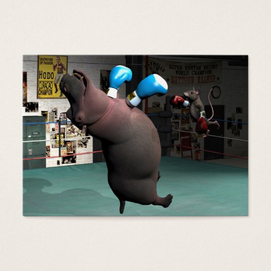 Mouse Beats Hippo KO Visitekaartjes (Voorkant)