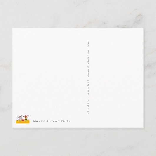 Mouse & Beer Party Briefkaart (Achterkant)