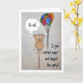 Mouse Belated Birthday Balloons Carried Away Kaart (Gele Bloem)