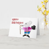 MOUSE BIRTHDAY KAART (Gele Bloem)