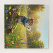 Mouse Blowing Dandelion Seedlings Legpuzzel (Horizontaal)