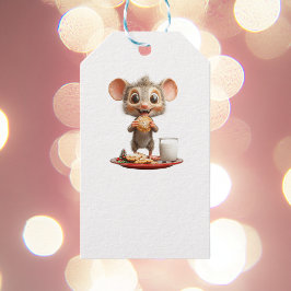 Mouse Christmas White Gift Labels Cadeaulabel