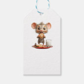 Mouse Christmas White Gift Labels Cadeaulabel (Voorkant)