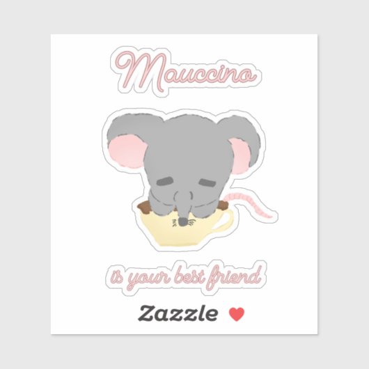 Mouse Cocoa Cappuccino  Sticker (Vel)