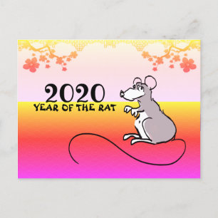 Mouse Comics Lunar Rat Nieuwjaar 2020 Spring GP Uitnodiging Briefkaart
