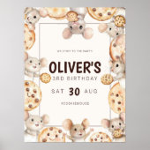 Mouse & Cookie Verjaardagsfeest Welkom Sign Poster (Voorkant)