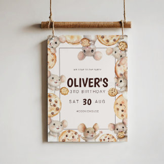 Mouse & Cookie Verjaardagsfeest Welkom Sign Poster
