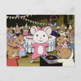 Mouse Dance Party Anime Style Briefkaart