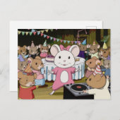 Mouse Dance Party Anime Style Briefkaart (Voorkant / Achterkant)