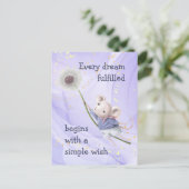 Mouse Dandelion elke droom Eenvoudige wens Briefkaart (Staand voorkant)