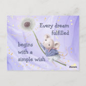Mouse Dandelion elke droom Eenvoudige wens Briefkaart (Achterkant)