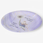 Mouse Dandelion elke droom Eenvoudige wens Papieren Bordje (Gekanteld)