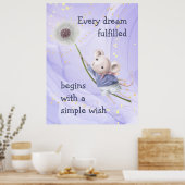 Mouse Dandelion elke droom Eenvoudige wens Poster (Keuken)