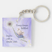 Mouse Dandelion elke droom Eenvoudige wens Sleutelhanger (Achterkant)