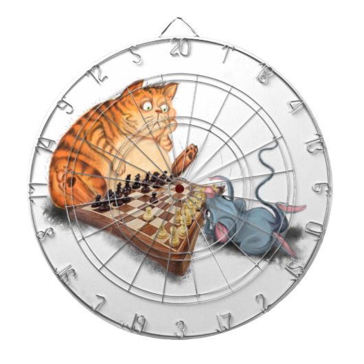 Mouse die Chess Dart Board speelt Gift - Funny Dartbord (Voorkant)
