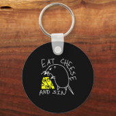 Mouse Eat Cheese And Sin Funny Cheese Lover Sleutelhanger (Voorkant)