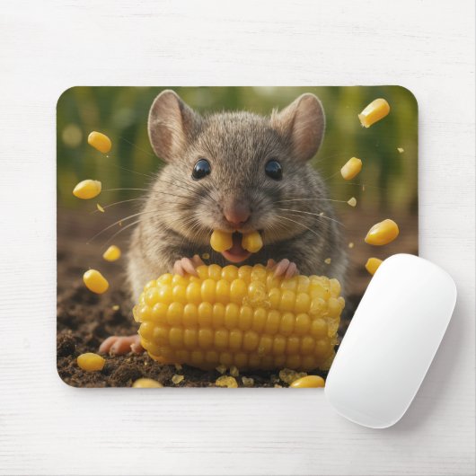 Mouse Enjoying an Ear of Corn Muismat (Met muis)