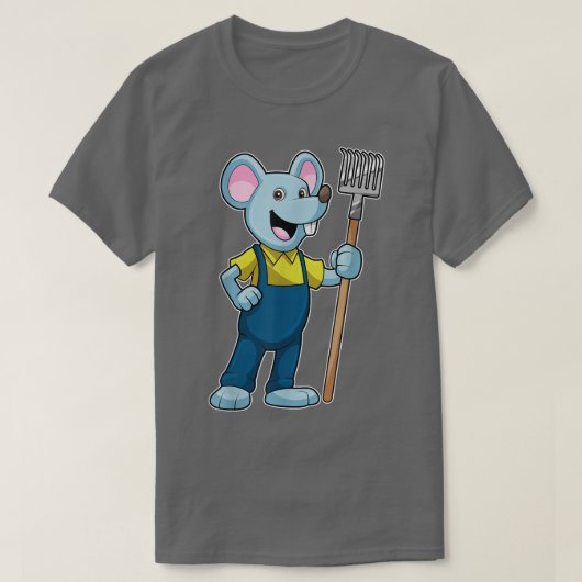 Mouse Farmer Rake Overalls T-shirt (Design voorkant)