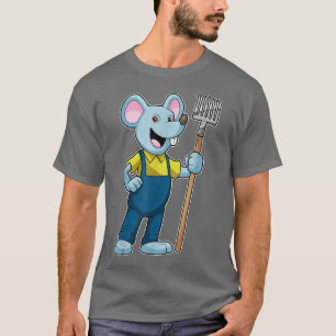 Mouse Farmer Rake Overalls T-shirt