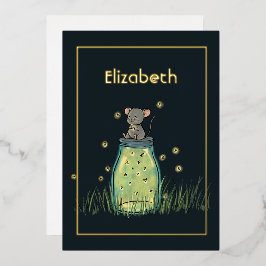 Mouse Firefly Mason Jar Shower Folie Uitnodiging