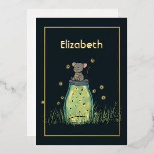 Mouse Firefly Mason Jar Shower Folie Uitnodiging
