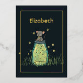 Mouse Firefly Mason Jar Shower Folie Uitnodiging (Voorkant)