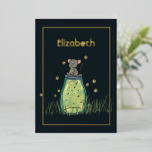 Mouse Firefly Mason Jar Shower Folie Uitnodiging (Staand Voorkant)