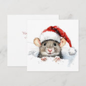 Mouse Flat Christmas Kaart (Voorkant / Achterkant)