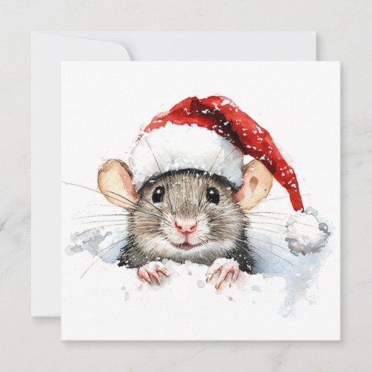 Mouse Flat Christmas Kaart (Voorkant)