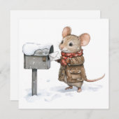 Mouse Flat Christmas Kaart (Voorkant / Achterkant)