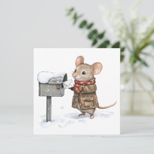 Mouse Flat Christmas Kaart (Staand voorkant)