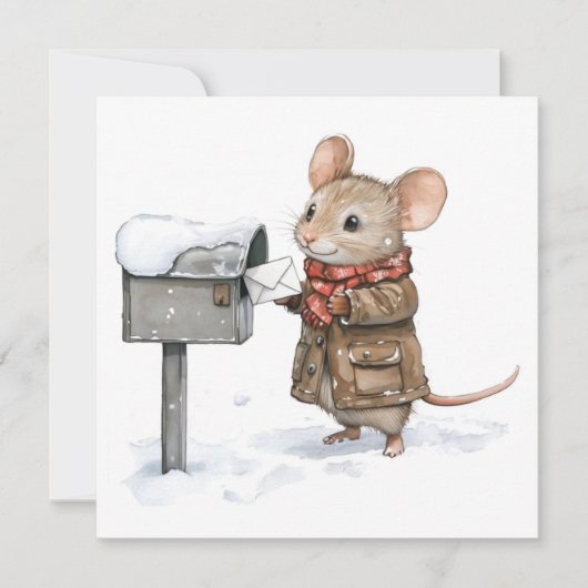 Mouse Flat Christmas Kaart (Voorkant)