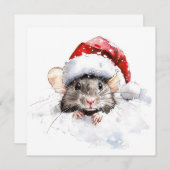 Mouse Flat Christmas Kaart (Voorkant / Achterkant)