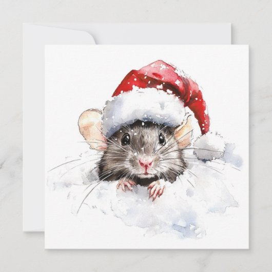 Mouse Flat Christmas Kaart (Voorkant)