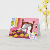 Mouse in Bed - Get Well Card Kaart (Gele Bloem)