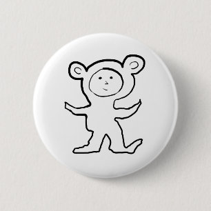 Mouse Jammie-Kind Ronde Button 5,7 Cm